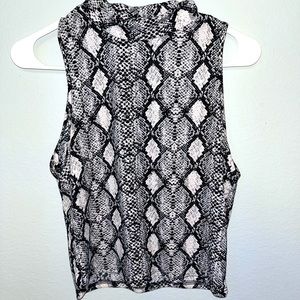 Cropped top snake pattern tank top. Never worn